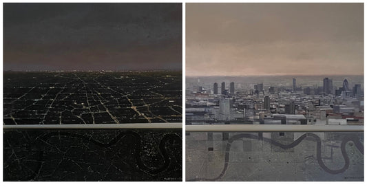 London skyline day and night diptych